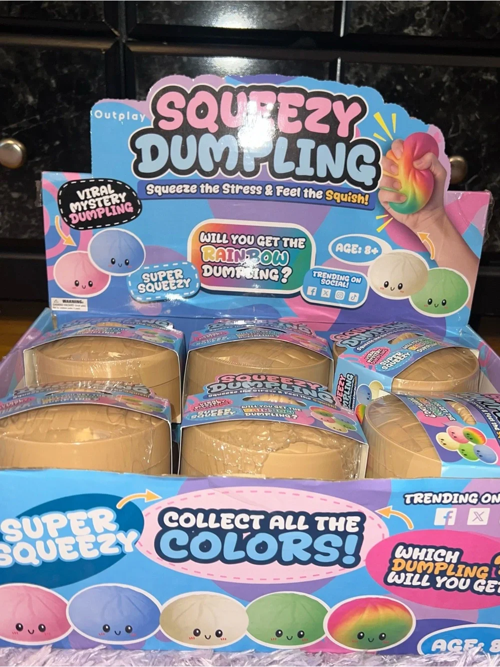 Sealed New Viral Squeezy Dumplings Mystery Rainbow Stress Toy